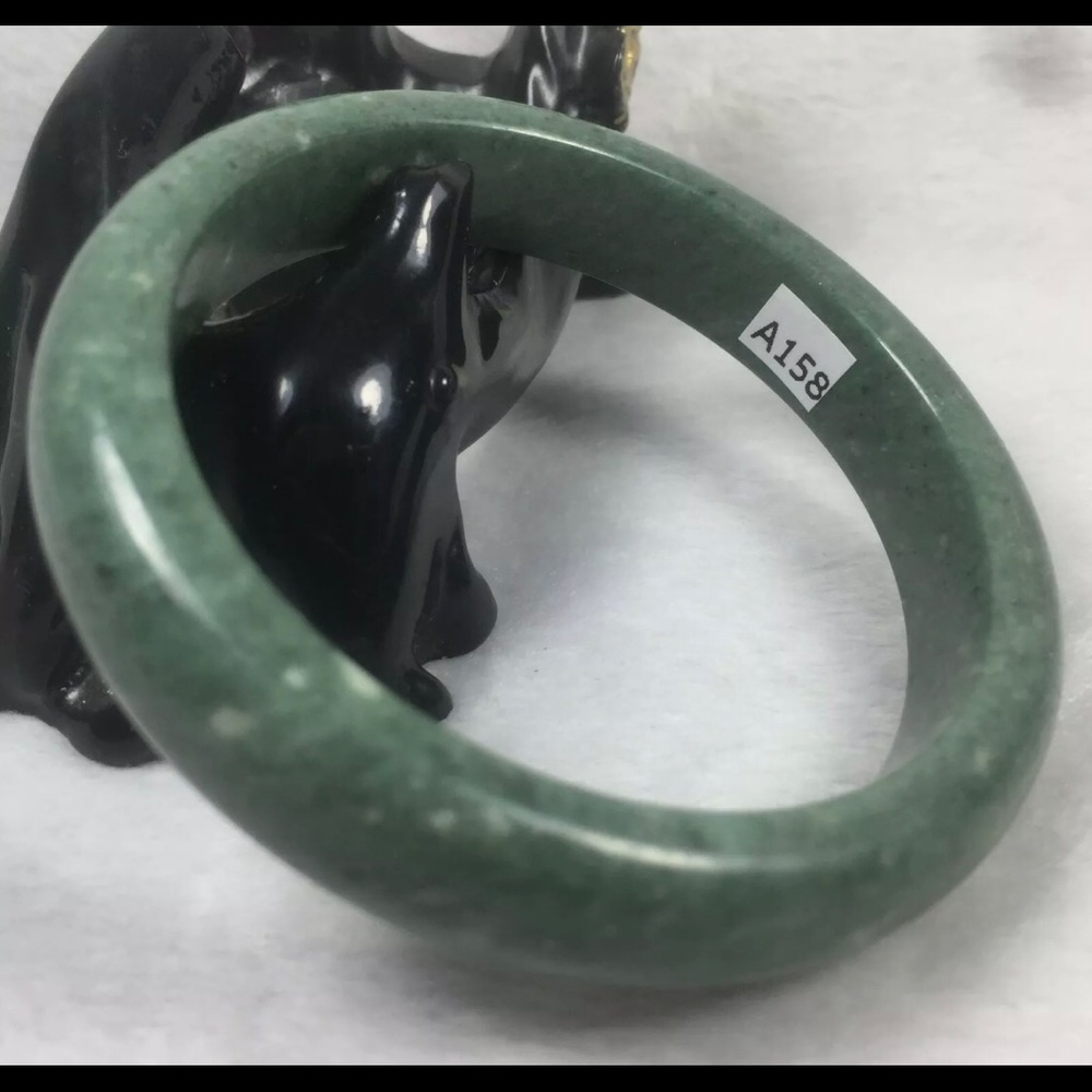 59.6mm 100% Natural Green Jade Bangle Bracelet Chinese Guizhou Jade A147 158